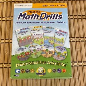 Meet the MathDrills Primary School Prep DVDs - Blue & Green (New)